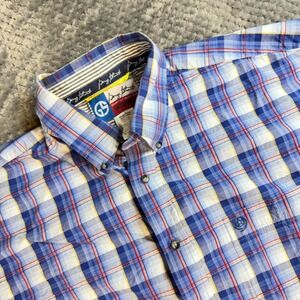 Wrangler George Strait Cowboy Cut Blue Plaid Shirt Mens 2XLT MGSB119